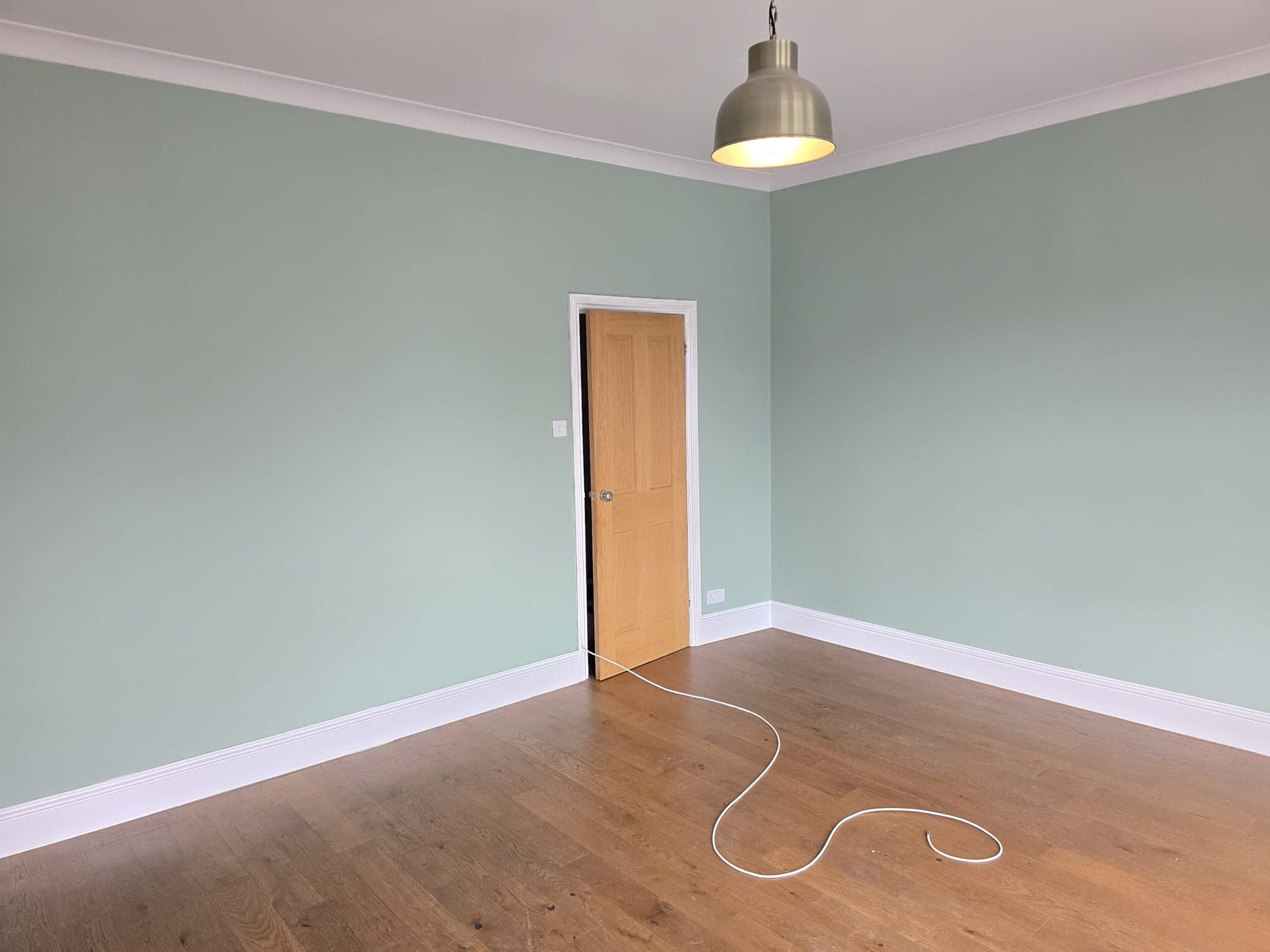 Finished living room decorated walls