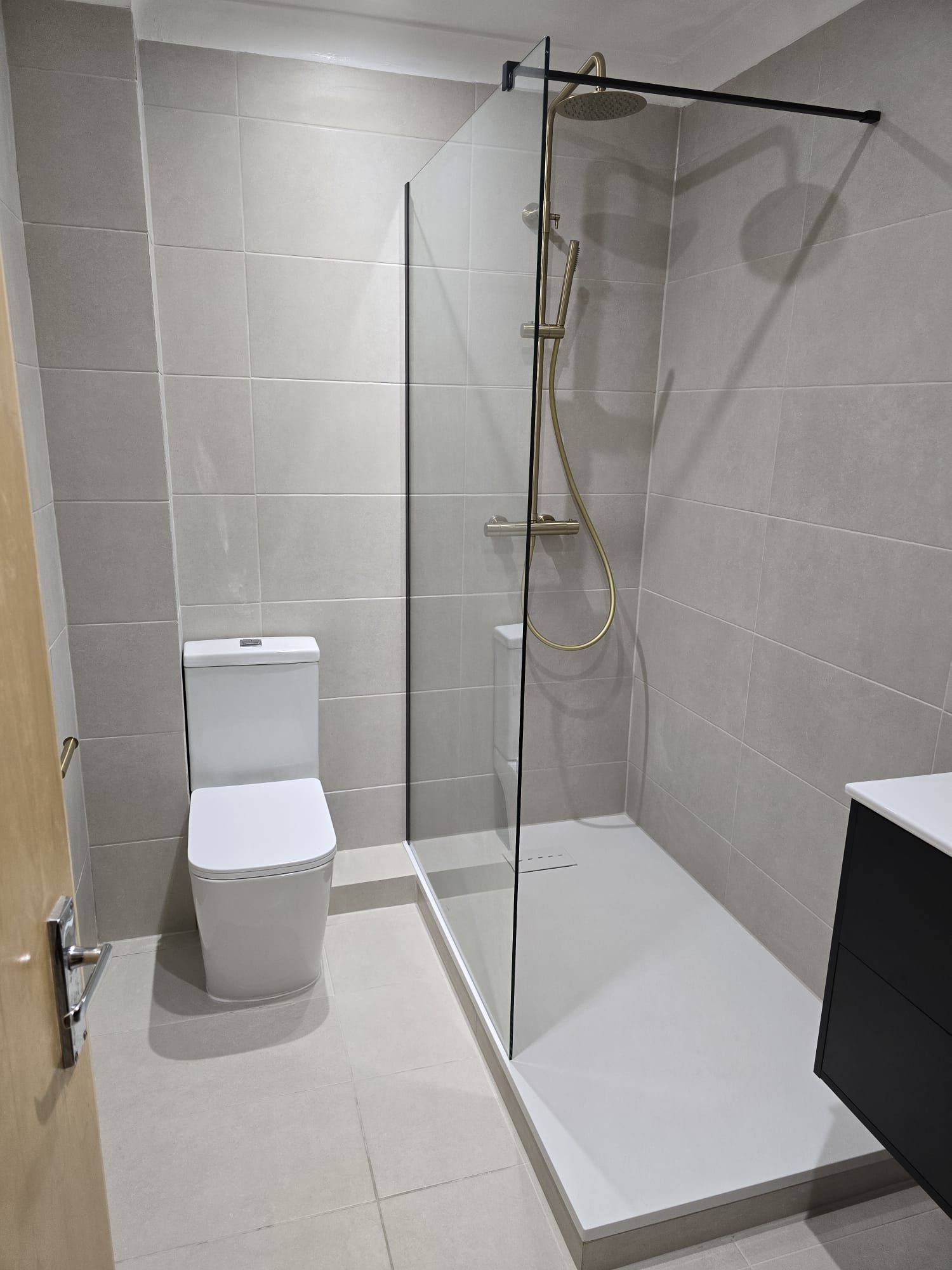 Completed bathroom shower view