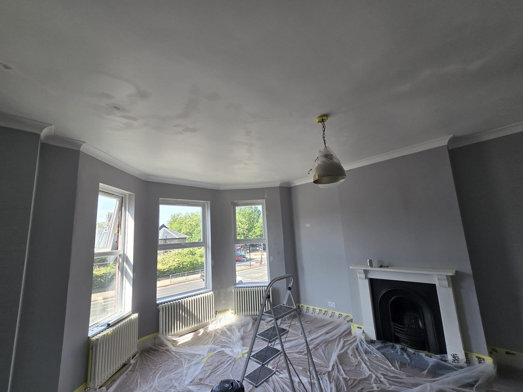 Living room during preparation