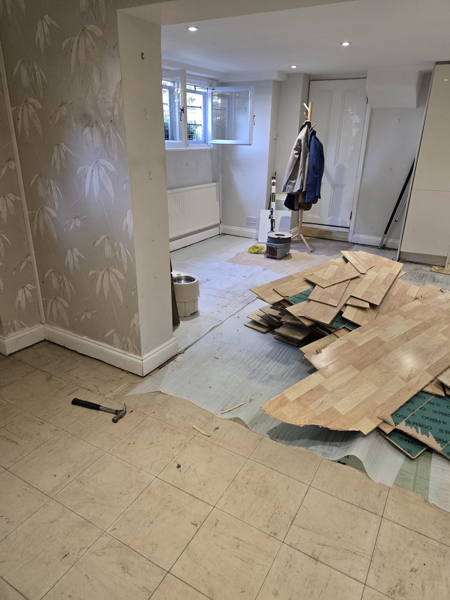 Living room before new flooring